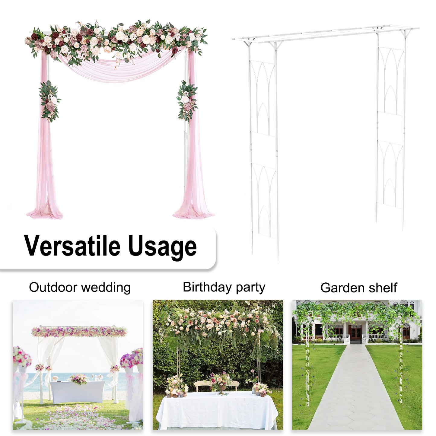 Stereoscopic Garden Arch Arbor Metal Wedding Arch Decor