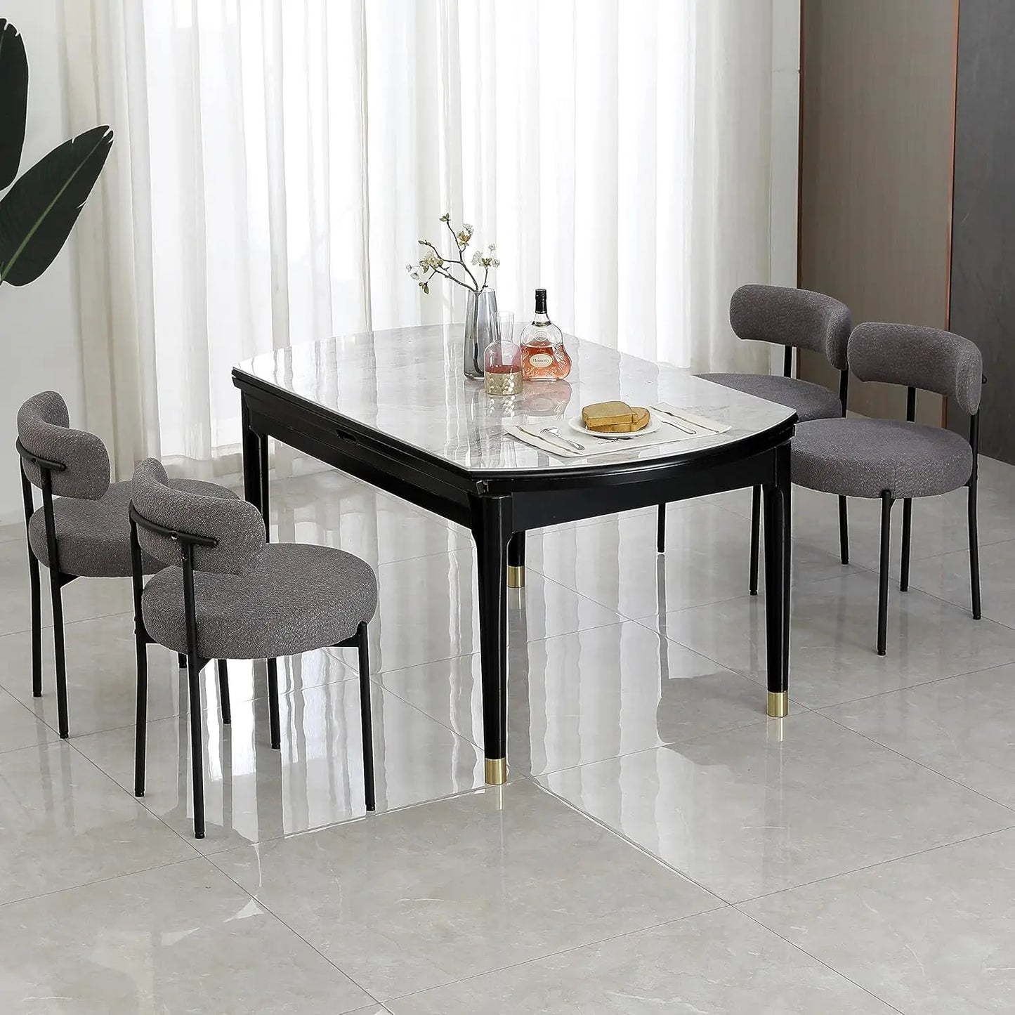 MOYU Boucle Dining Chairs Set of 4 Modern Upholstered