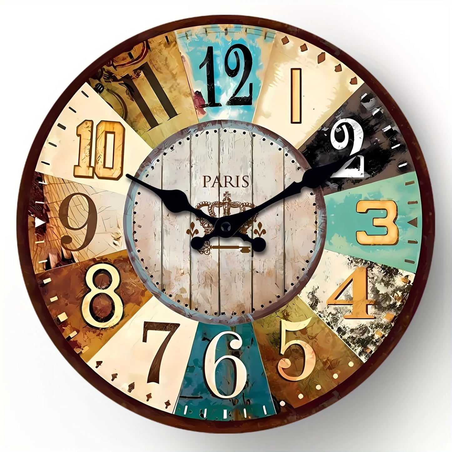 Constantplanet XMSJ Wooden Round Wall Clock With Lattice Roulette Design