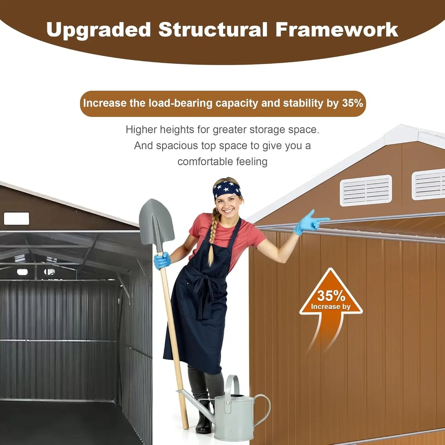 Metal Outdoor Storage Shed With Windows Door Ventilation Heavy Duty
