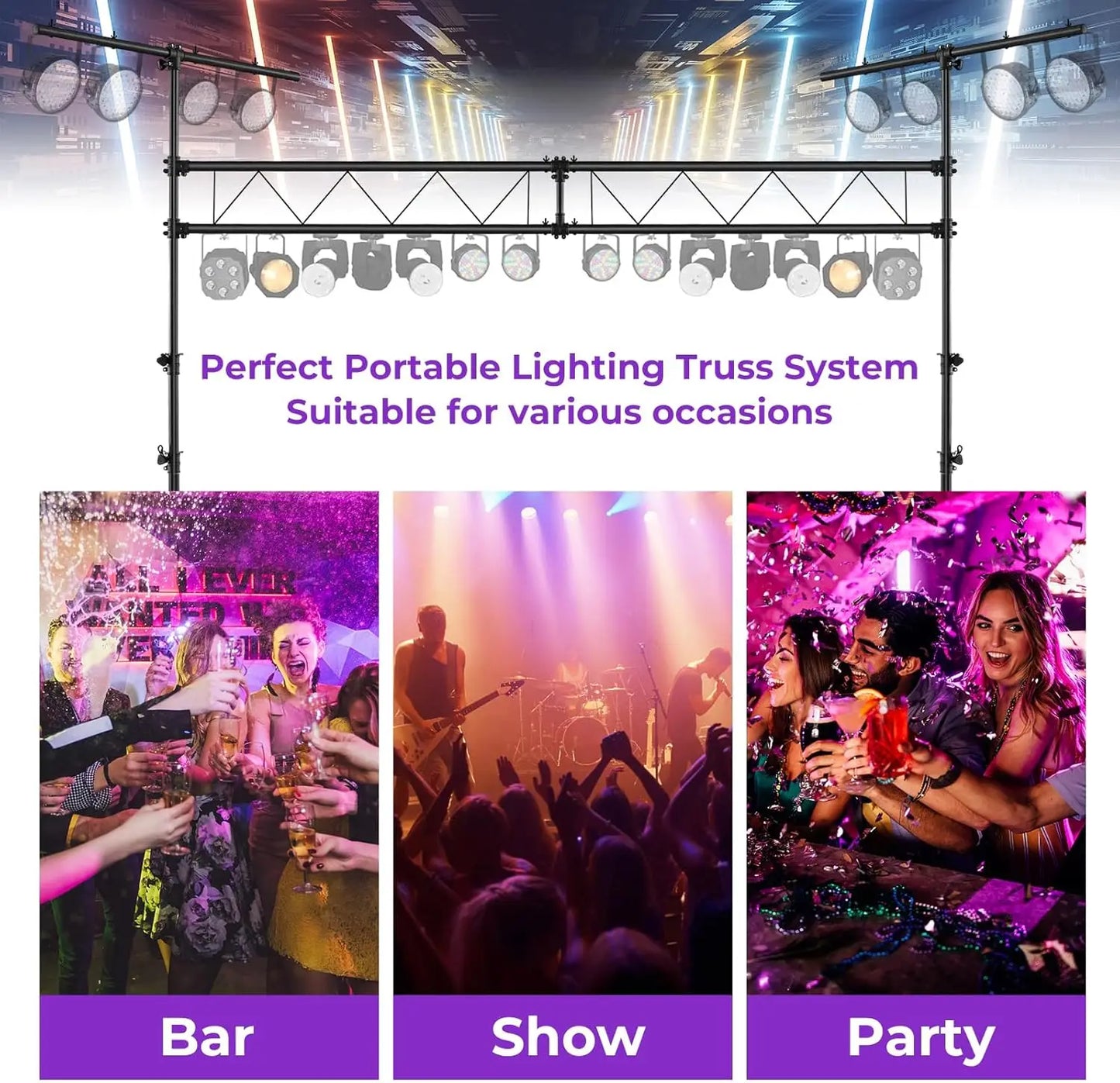 Stage Lighting Stand And Truss System With 220 Lb Capacity