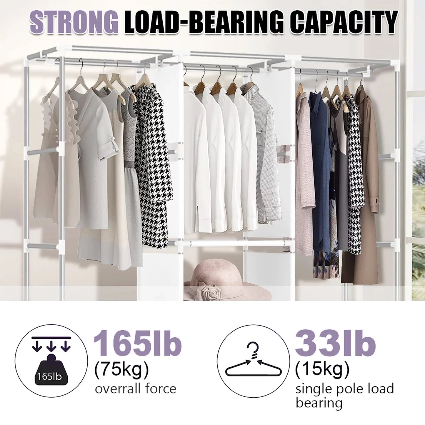 Closet Storage Portable Wardrobe Organizer Dustproof Nonwoven Fabric
