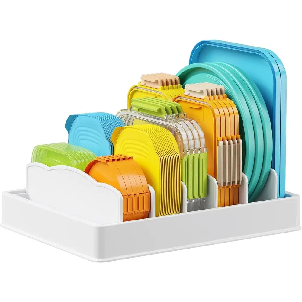 Kitchen Cabinet Organizer With 6 Adjustable Dividers And 7 Sections