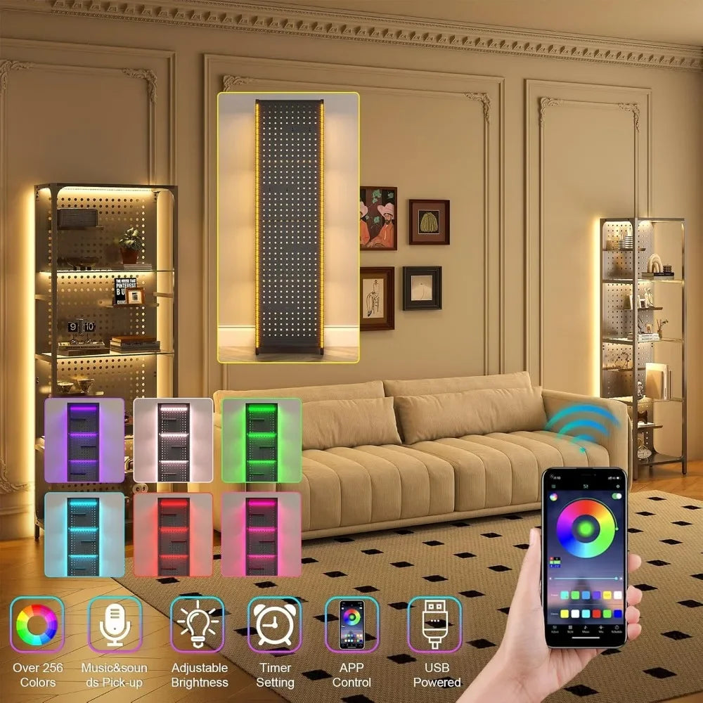 LED Glass Display Cabinet For Collectibles With Four Shelves