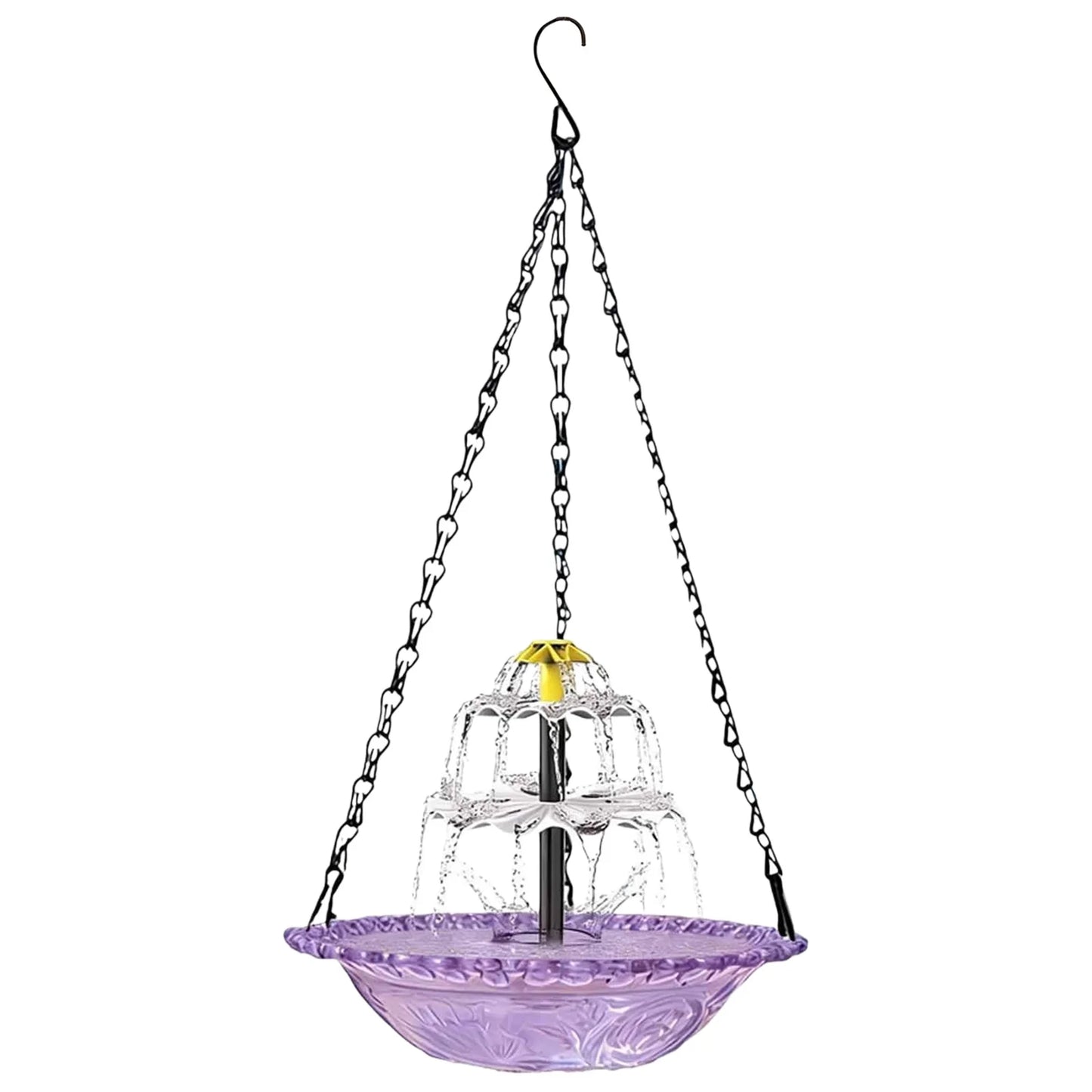 Solar Cascade Hanging Bird Bath Fountain For Garden Patio