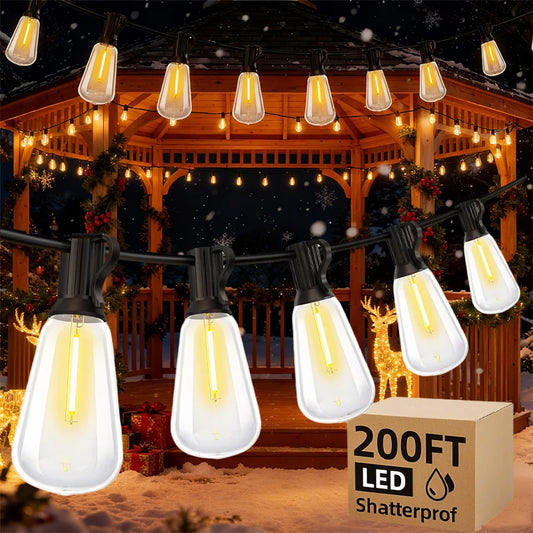 MIMIRGB LED Outdoor String Lights Dimmable Waterproof Bulbs Shatterproof