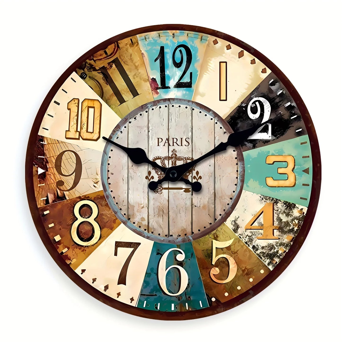 Constantplanet XMSJ Wooden Round Wall Clock With Lattice Roulette Design