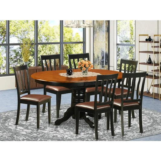 Oval Dining Room Set With Butterfly Leaves And Linen Chairs