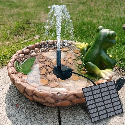Solar Fountain Pump With 6 Nozzles And 1.4W Solar Panel