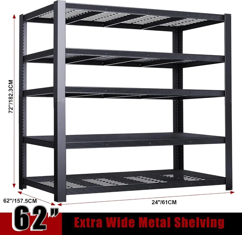Heavy Duty Metal Shelving Unit 5 Tier Adjustable Storage Rack