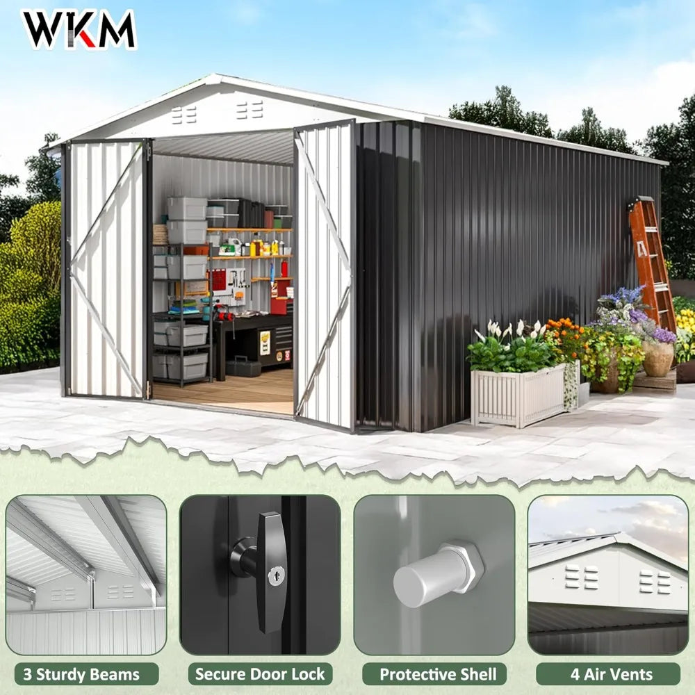 XIAOLANG Metal Outdoor Storage Shed With Lockable Doors