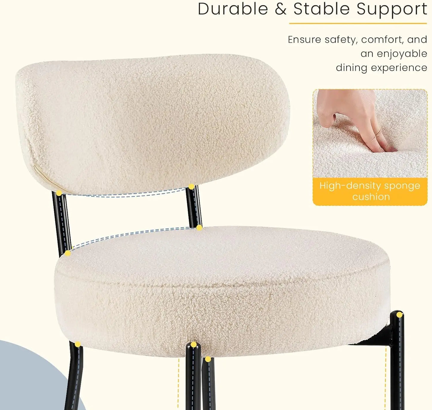 Mid Century Modern Dining Chairs Set 4 Upholstered Back