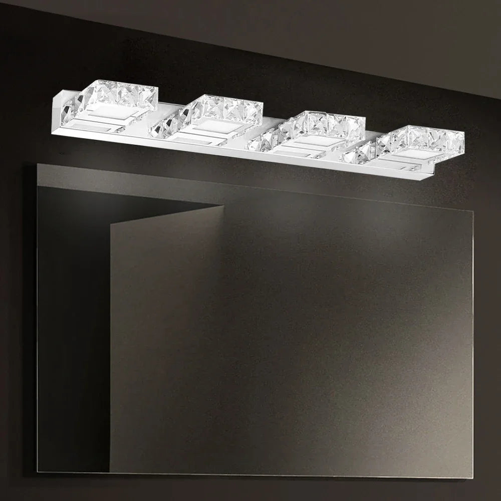 Bymaocar LED Bathroom Mirror Light Modern Crystal Wall Lamp