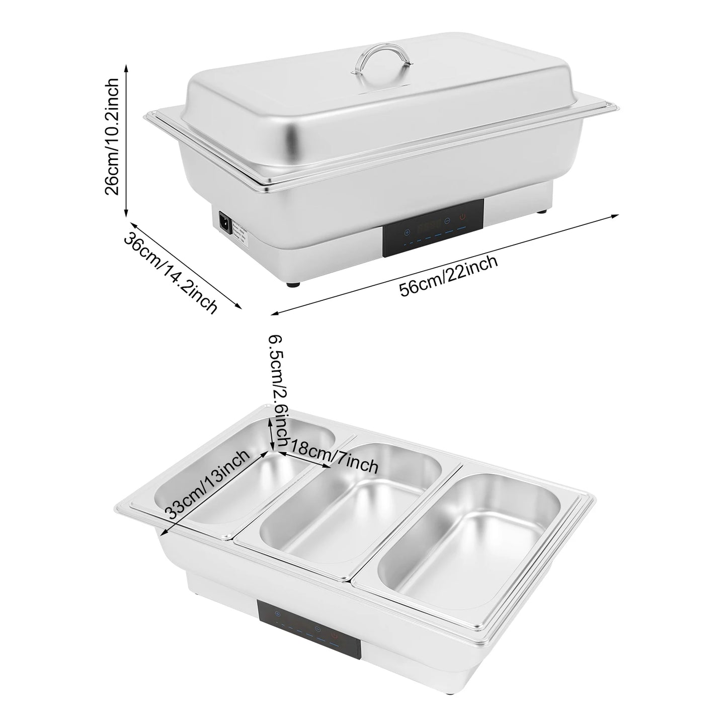 Bymaocar 9L Electric Chafing Dish Buffet With Digital Temperature Control