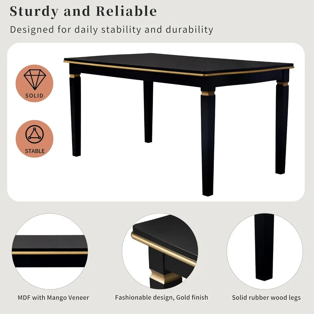 MKDK 6-Piece Dining Table Set With Bench And Chairs