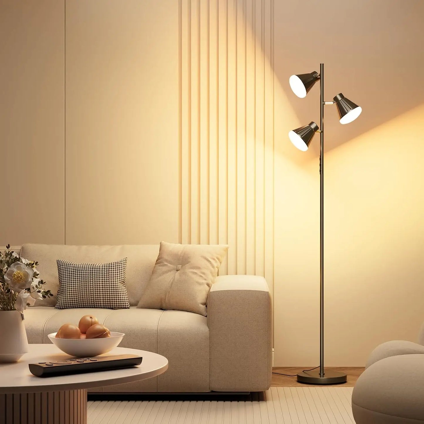 LED Tree Floor Lamp Dimmable With Remote And Touch Control