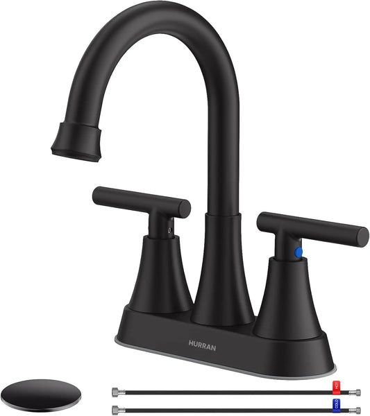 Three Hole Bathroom Faucet Pop Up Drain Lead Free Steel