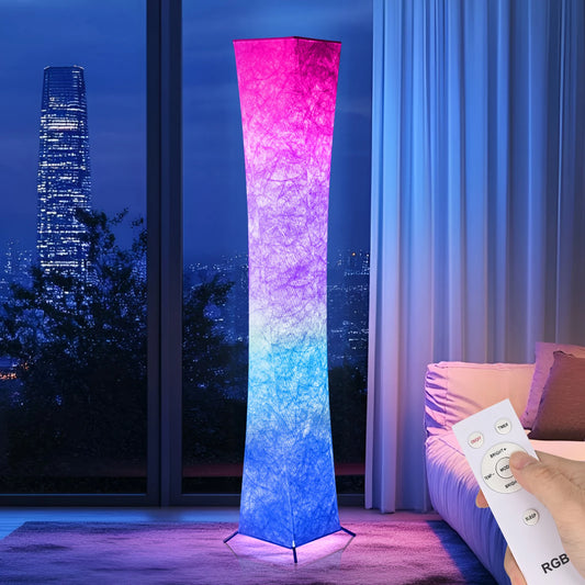 Simple Design Floor Lamp With 16 RGB LED Tyvek Shade