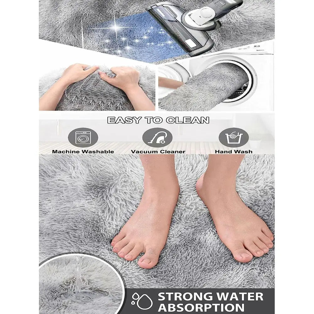 Tie Dye Bath Mat Set NonSlip Polyester Rug Bathroom