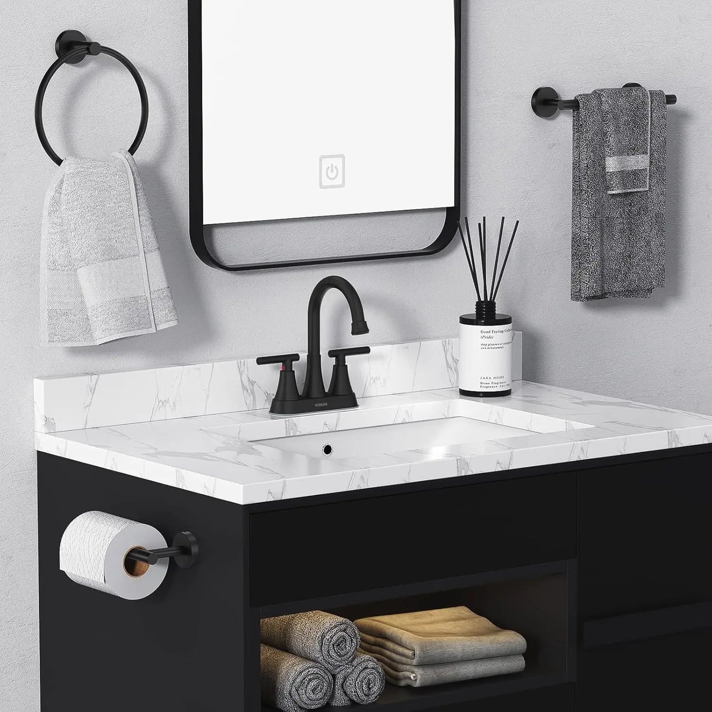Three Hole Bathroom Faucet Pop Up Drain Lead Free Steel