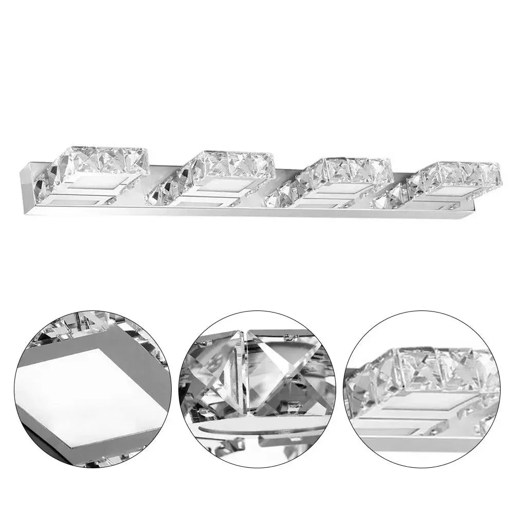 Bymaocar LED Bathroom Mirror Light Modern Crystal Wall Lamp