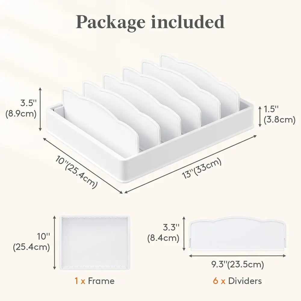 Kitchen Cabinet Organizer With 6 Adjustable Dividers And 7 Sections