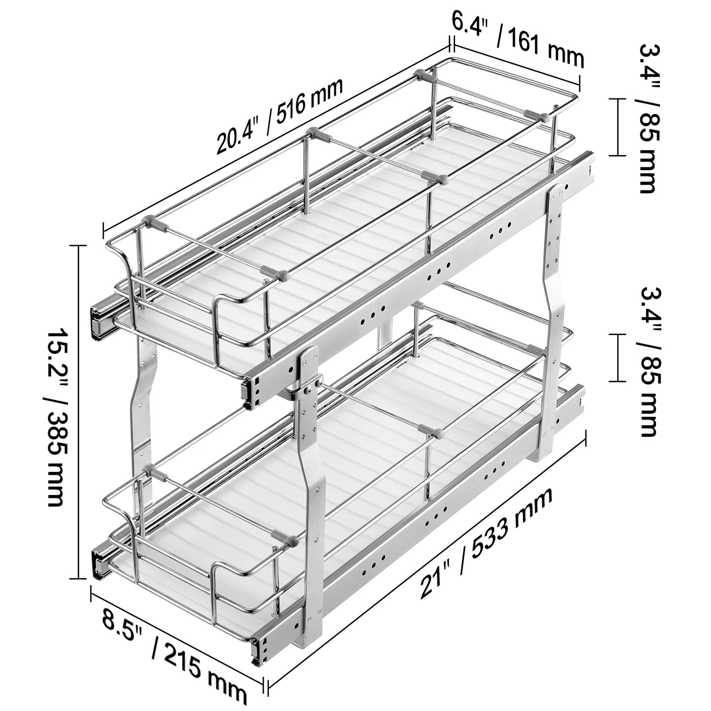 SucceBuy Pull Out Cabinet Organizer Heavy Duty Slide Out Pantry