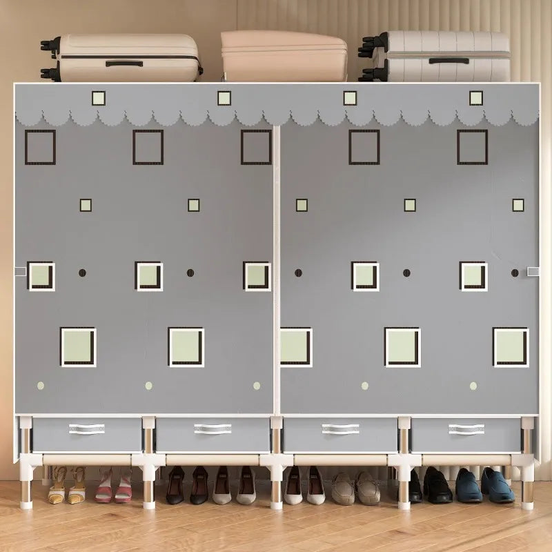 ArluKin Walk-In Closet With Drawers And Dust Cover