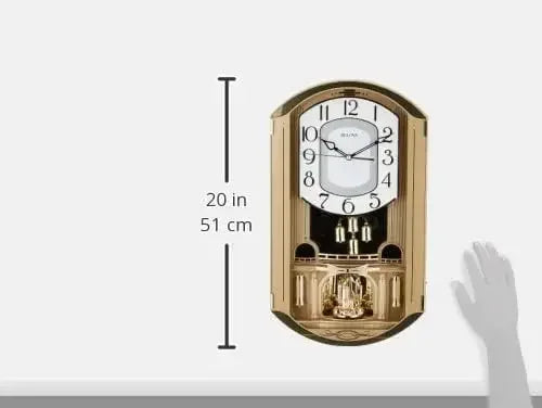 Music Wall Clock With Rotating Crystal Pendulum And 12 Melodies