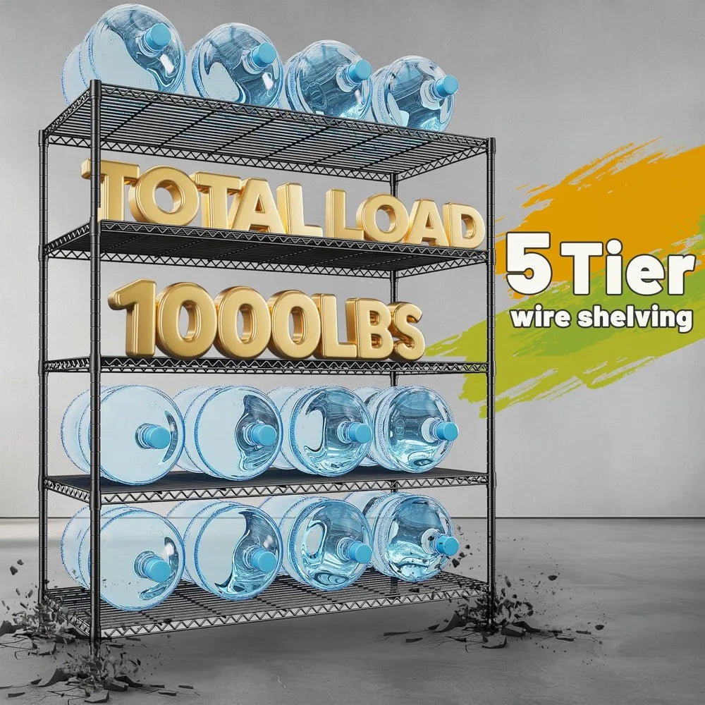 5-Tier Adjustable Metal Shelving Unit Heavy Duty Wire Rack