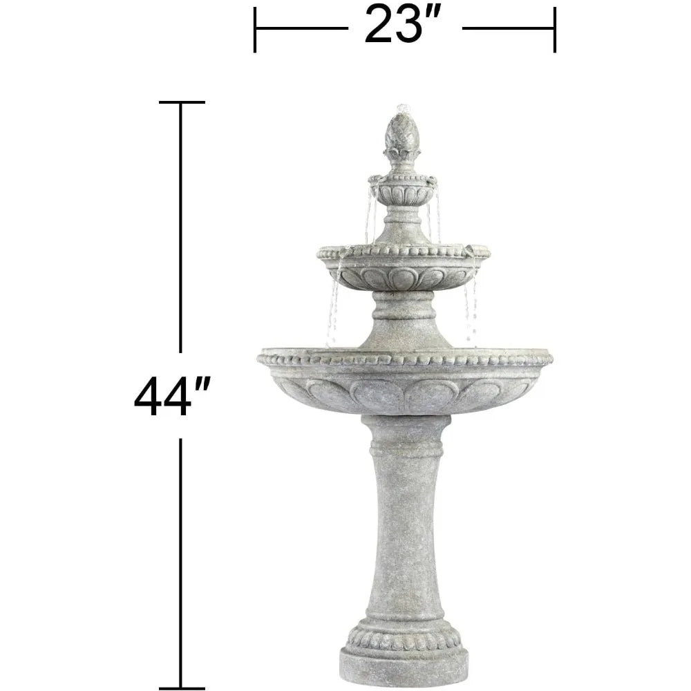 Lamps Plus Pineapple Tier Outdoor Stone Floor Fountain