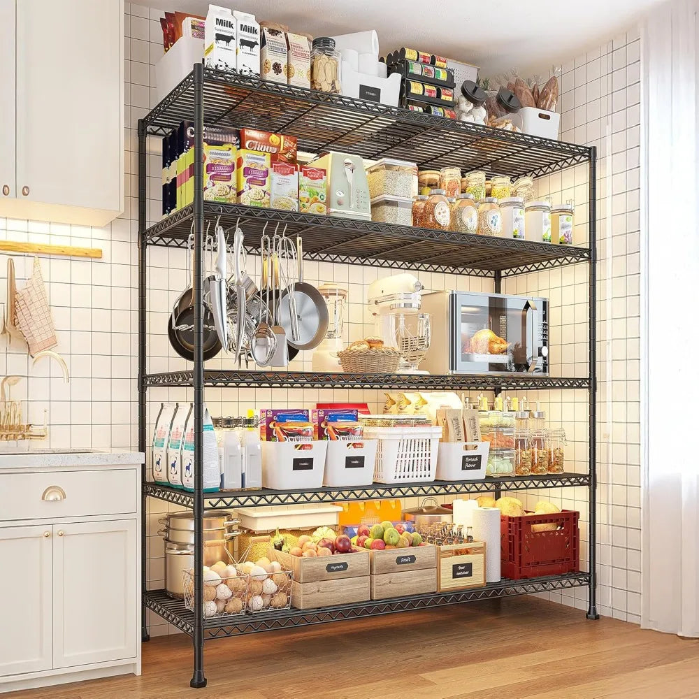 5-Tier Adjustable Metal Shelving Unit Heavy Duty Wire Rack