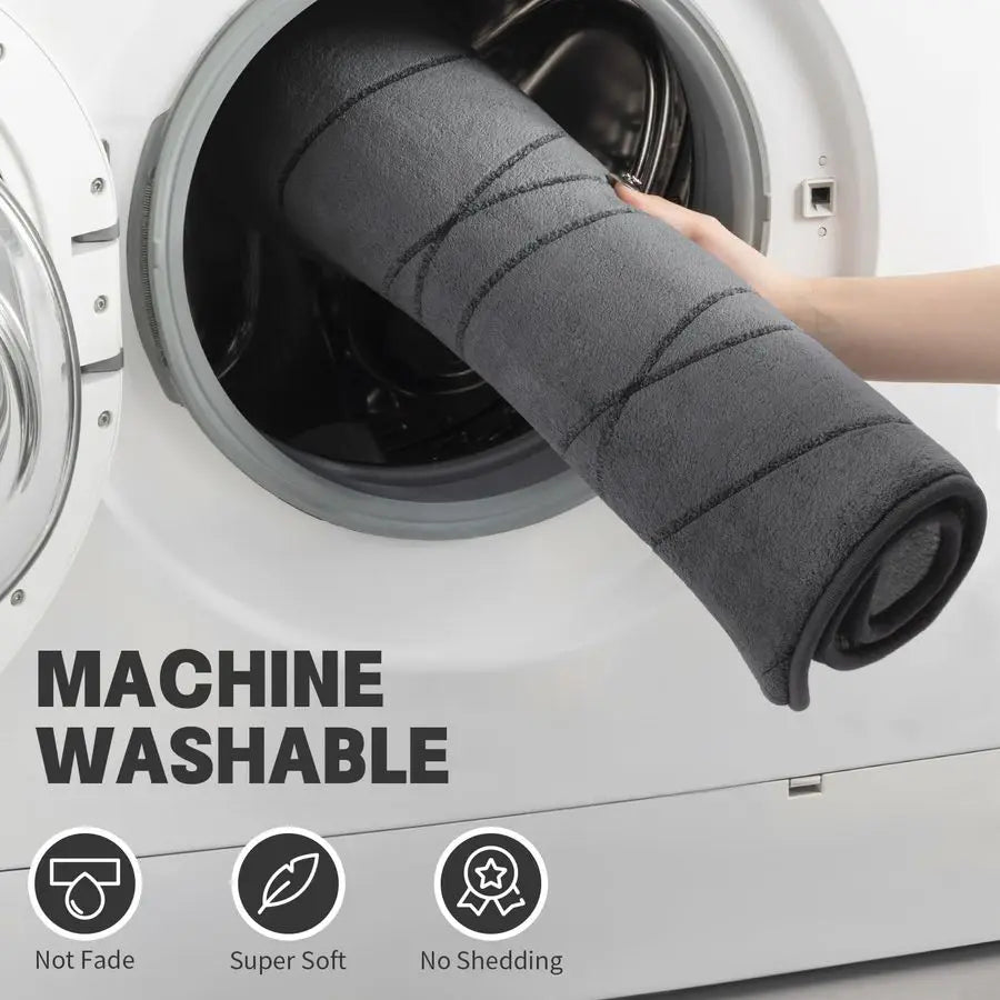 Memory Foam Five Piece Bathroom Rug Set NonSlip Machine Washable