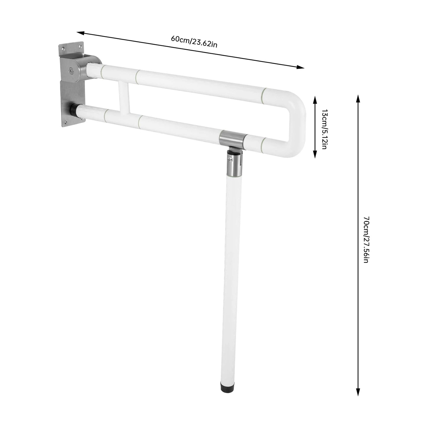 Toilet Grab Bar Foldable Drop Down Non Slip Bathroom Rail