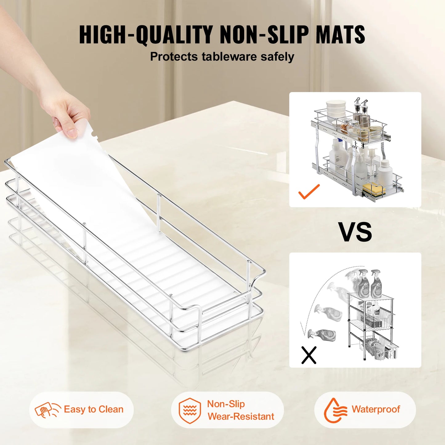SucceBuy Pull Out Cabinet Organizer Heavy Duty Slide Out Pantry