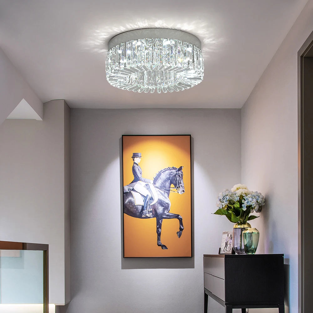 VETRULUS Crystal Ceiling Lamp Gold Modern Chandelier For Living Room