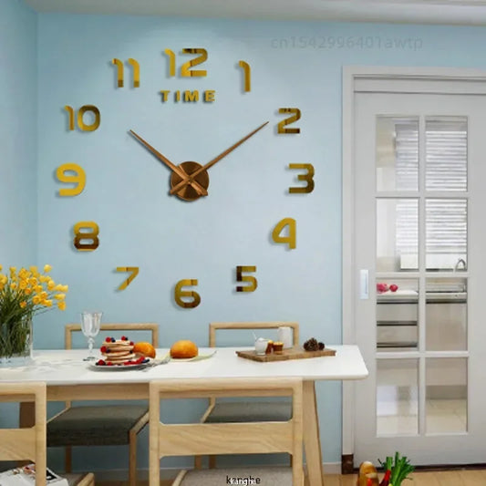 Modern Design Large Wall Clock Quartz DIY Kit Luminova Face