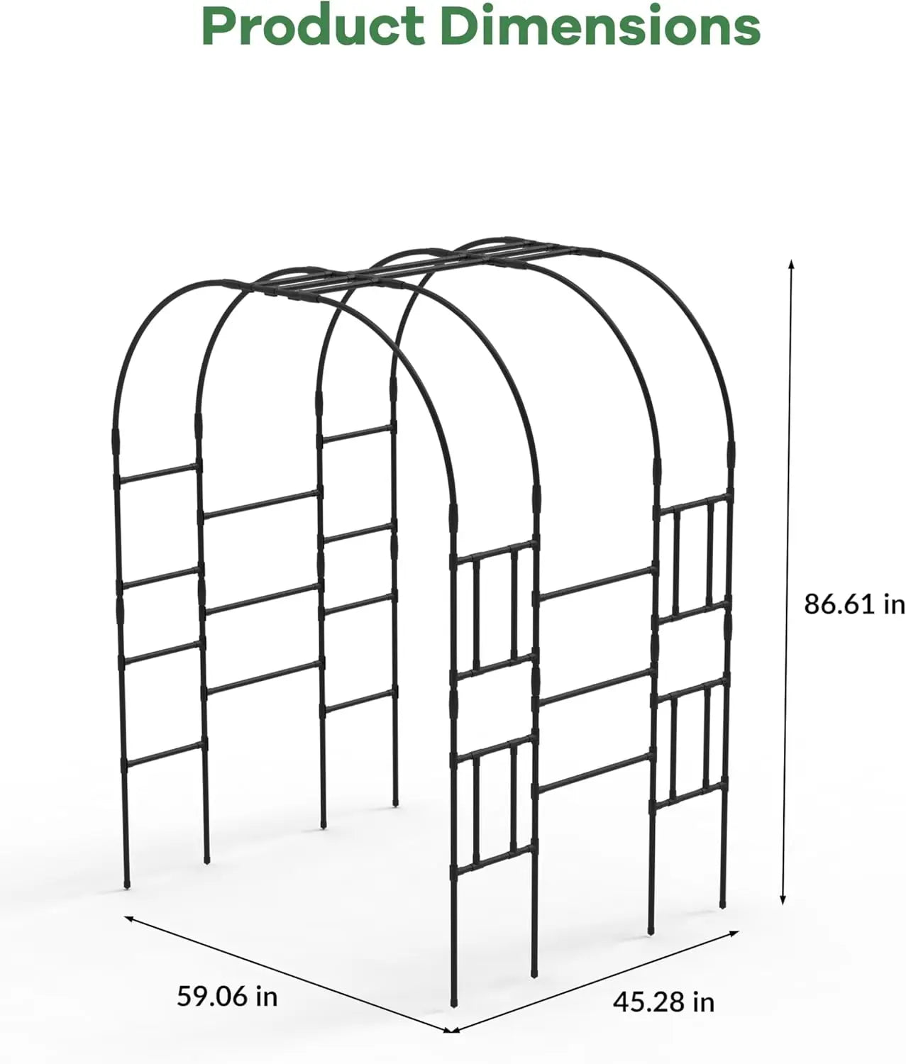 Garden Trellis Arch Made Of Rust Resistant Metal For Outdoors