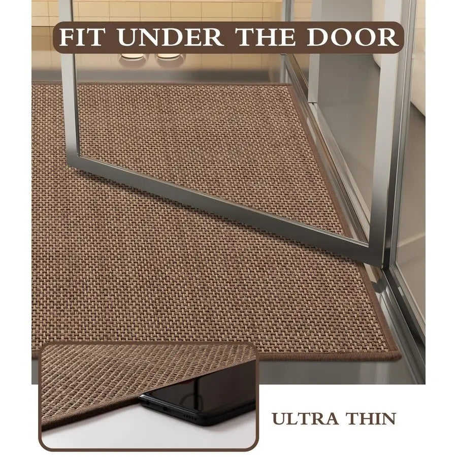 Bathroom Rugs Sets 3 Pieces Ultra Thin Braided Bath Mats