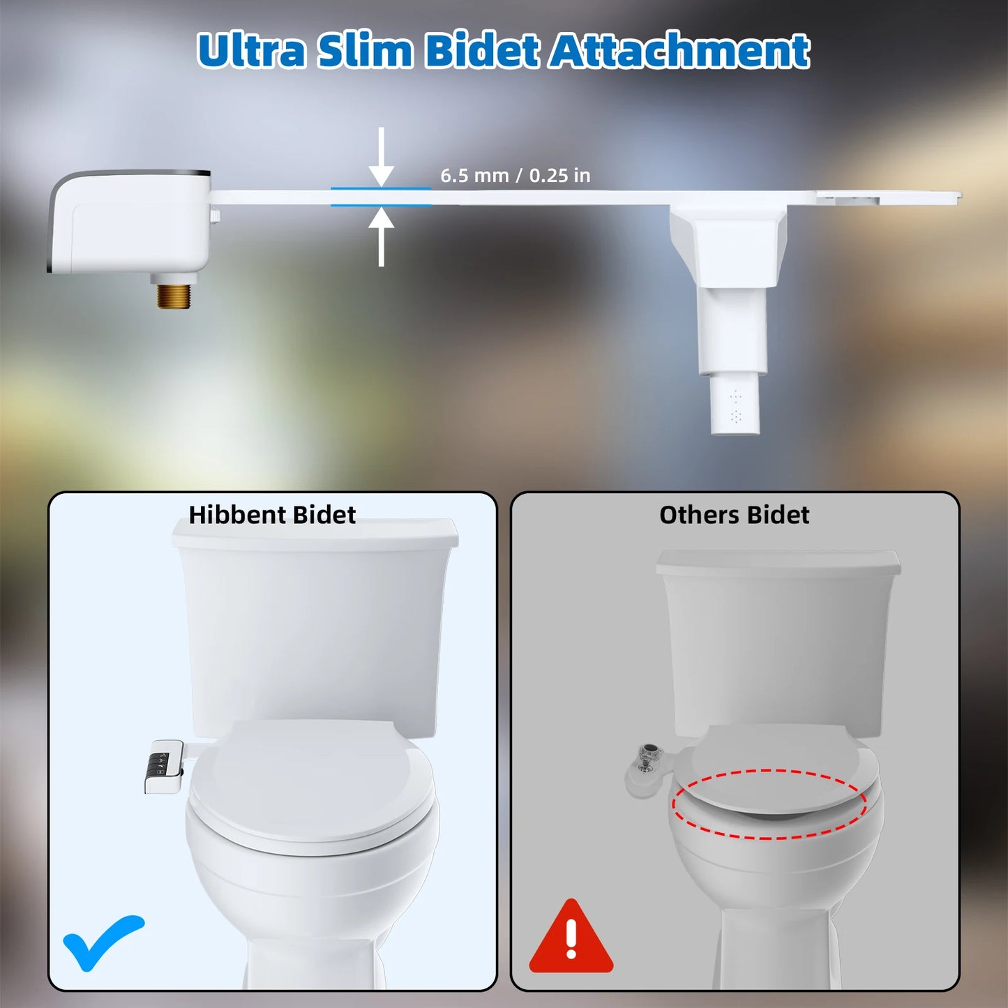 Hibbent Bidet Attachment For Toilet With Dual Nozzle And Adjustable Pressure