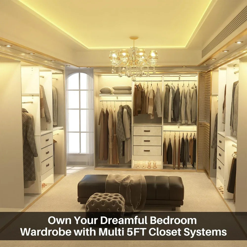 Walk In Closet Organization System With Adjustable Shelves