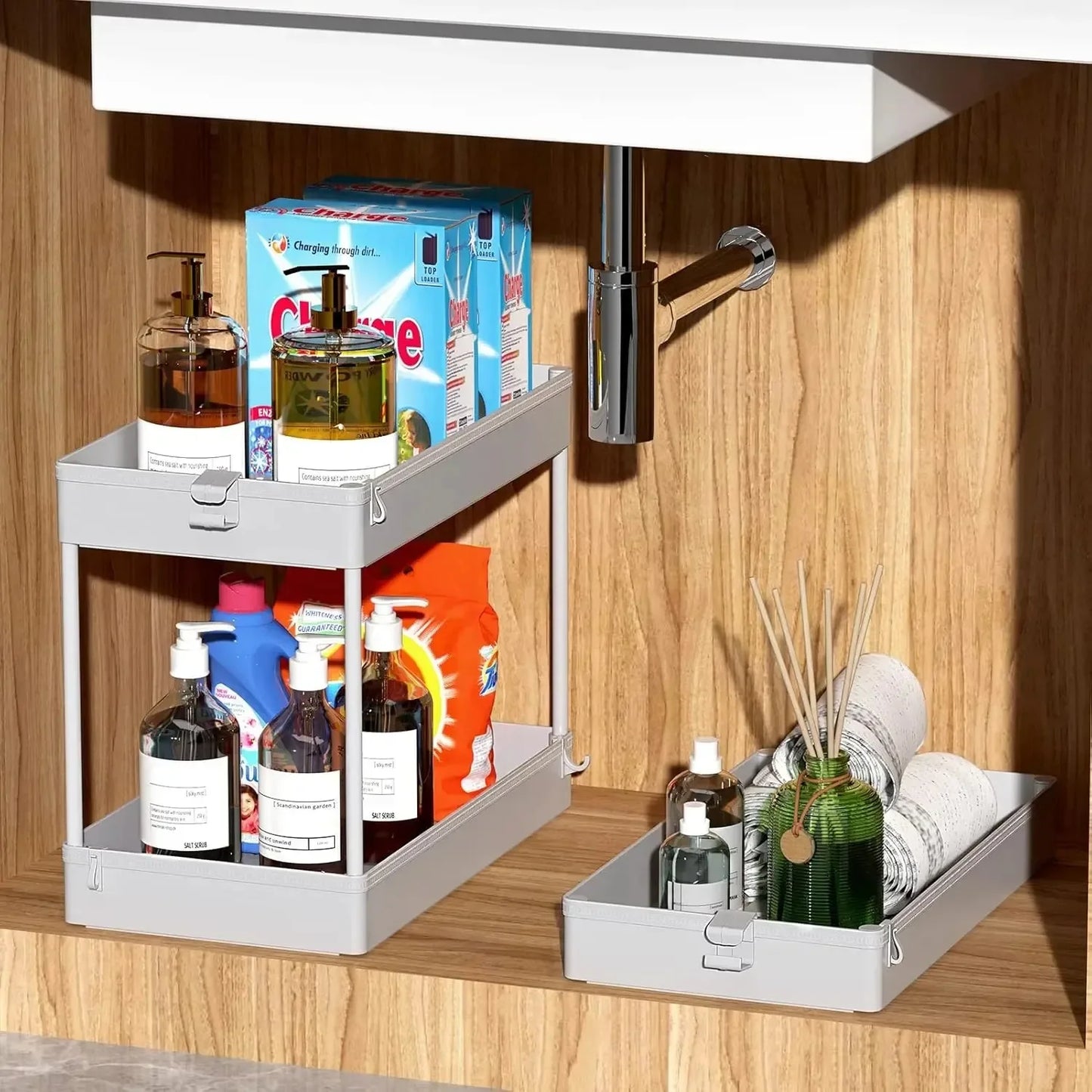 Rolling Storage Cart 3 Tier Organizer For Kitchen Office Bathroom