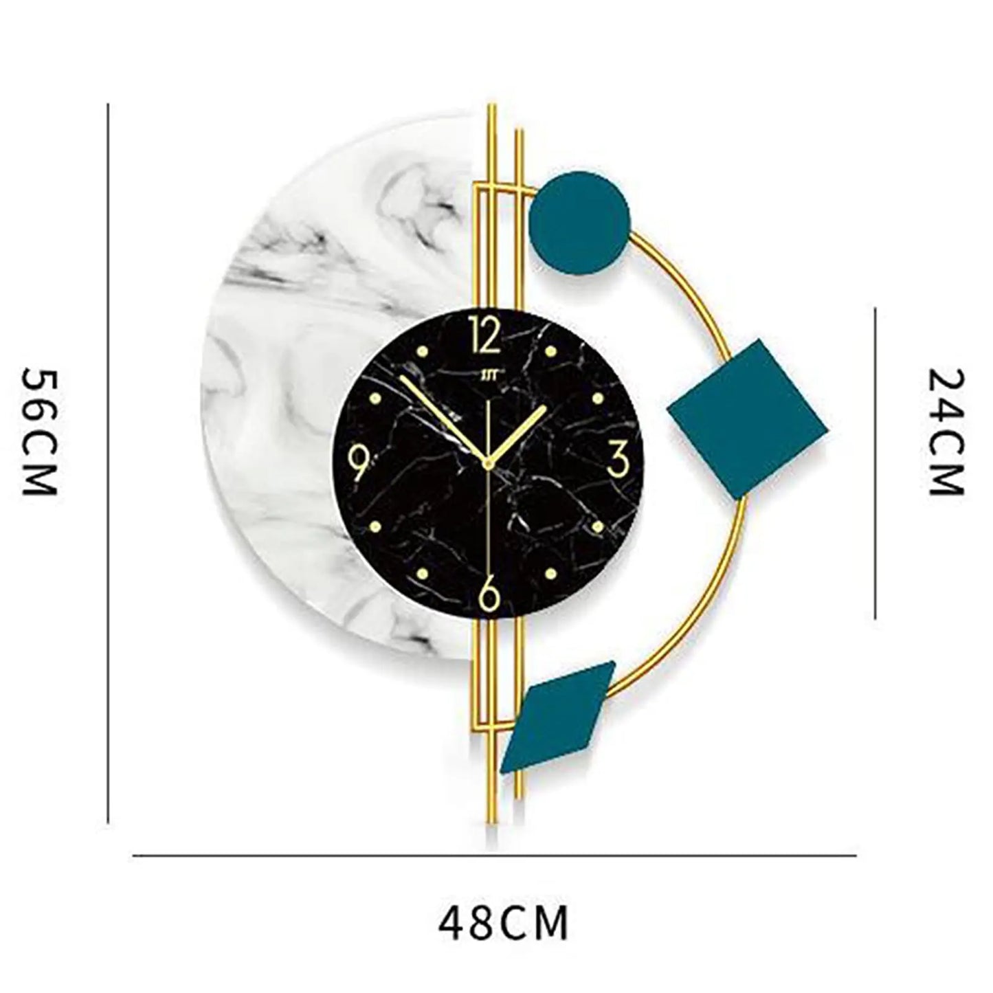 Marble Wall Clock Nordic Style Luxury Silent Battery Operated