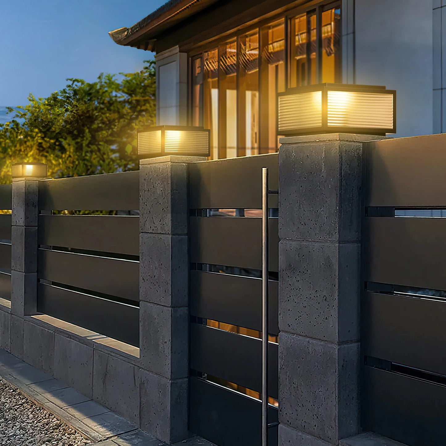 Solar Pillar Lights Outdoor LED Post Cap IP67 Waterproof