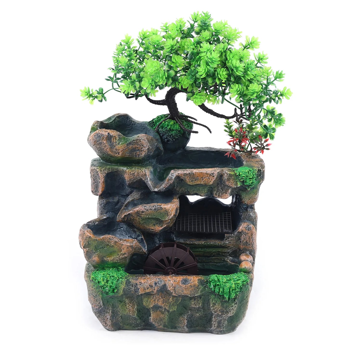 Indoor Water Fountain With LED Lights Zen Decor Desktop