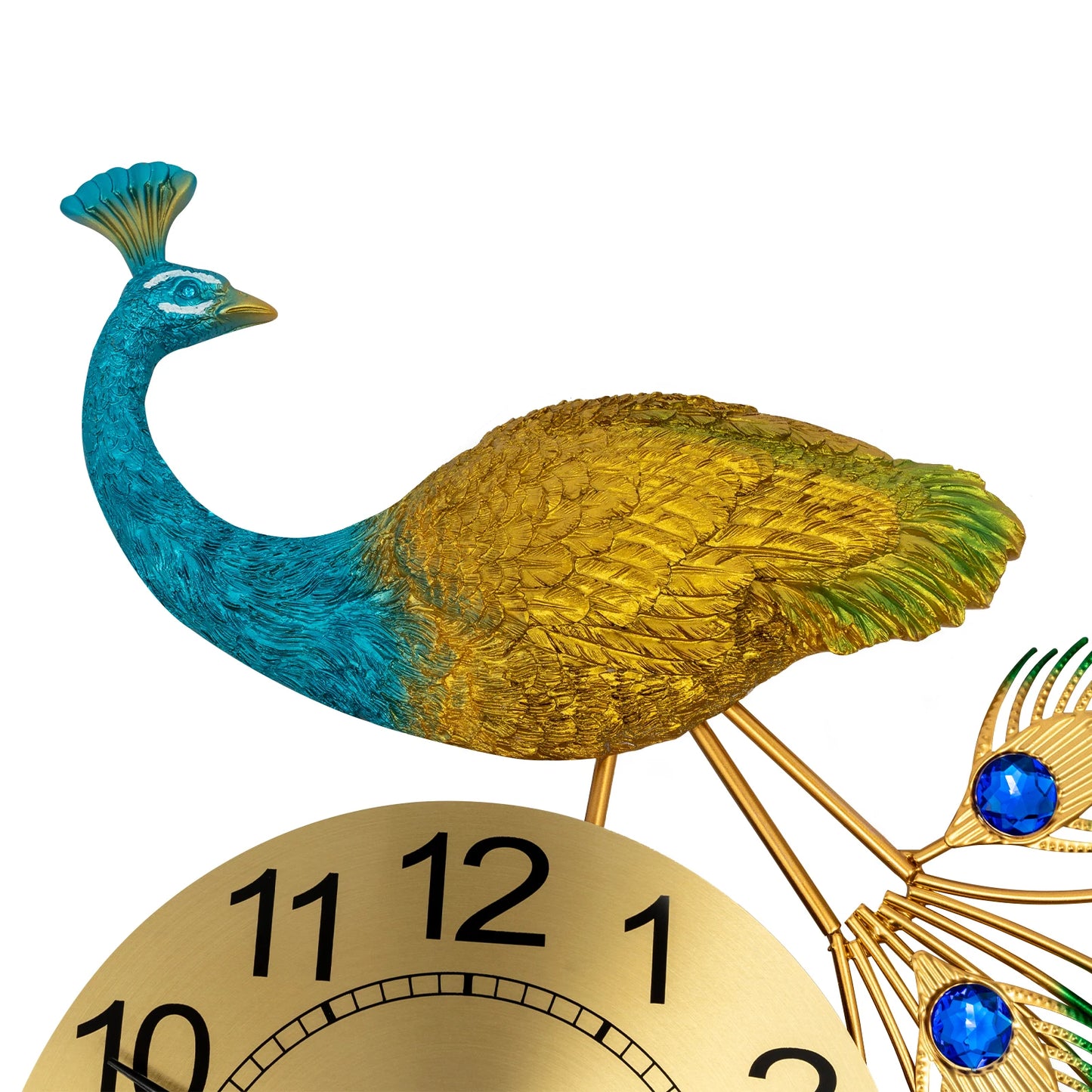 Peacock Wall Clock Modern Art Digital Timepiece For Living Rooms