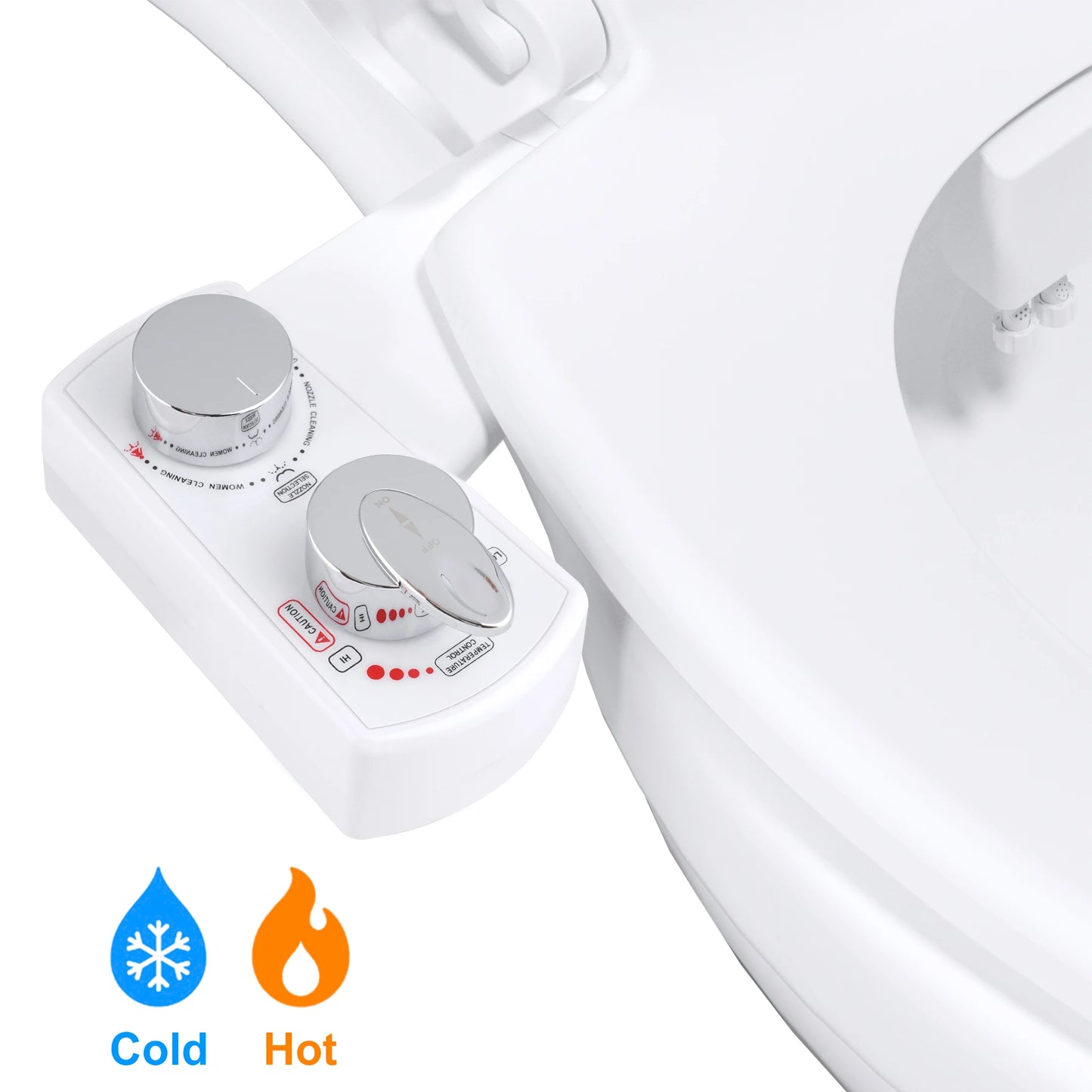 Hibbent Bidet Attachment Non-Electric Dual Nozzle With Adjustable Water Pressure