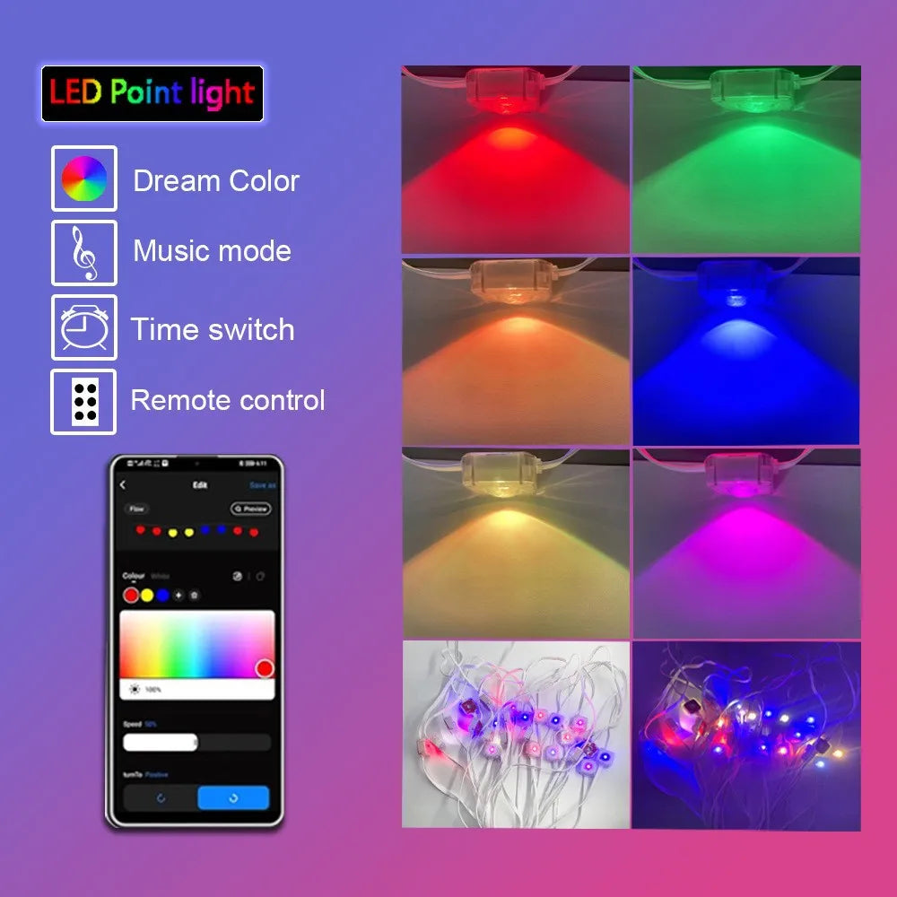 MIMIRGB Outdoor Eaves Lights LED String Strip With App Control