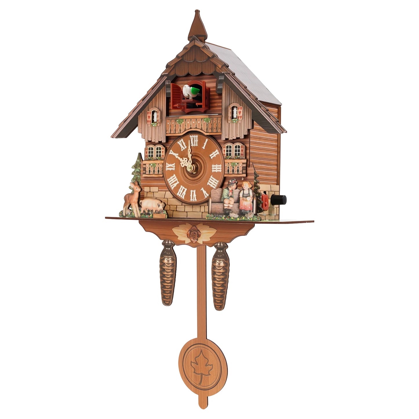 Wood Wall Cuckoo Clock With Chimes And Time Scales