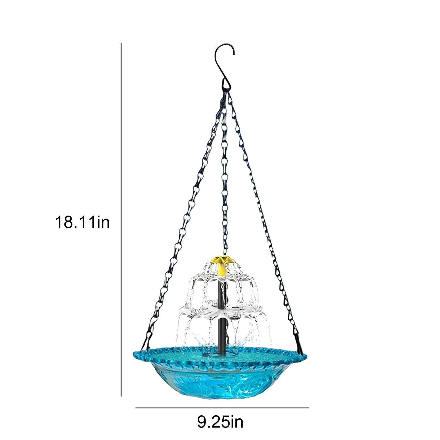 Solar Cascade Hanging Bird Bath Fountain For Garden Patio